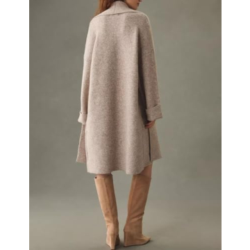 Arssm Womens Long Cardigan Oversized Chunky Open Front Sweaters Slouchy Knit Long Sleeve Fall Coat 2024 Trendy Jackets(Apricot-M)