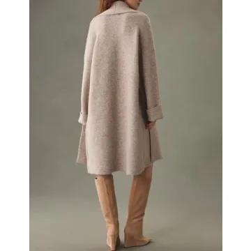 Arssm Womens Long Cardigan Oversized Chunky Open Front Sweaters Slouchy Knit Long Sleeve Fall Coat 2024 Trendy Jackets(Apricot-M)