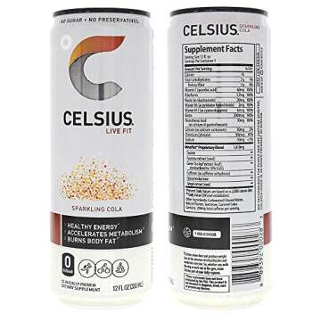 CELSIUS Fitness Drink Carbonated 5-Flavor Variety Pack, Zero Sugar, 12oz. Slim Can, 12 Pack