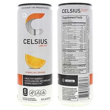 CELSIUS Fitness Drink Carbonated 5-Flavor Variety Pack, Zero Sugar, 12oz. Slim Can, 12 Pack