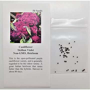 David's Garden Seeds Cauliflower Sicilian Violet 8613 (Purple) 50 Non-GMO, Heirloom Seeds