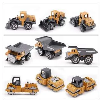 Childom 12 Pack Alloy Construction Vehicle Set for Kids