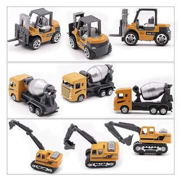 Childom 12 Pack Alloy Construction Vehicle Set for Kids