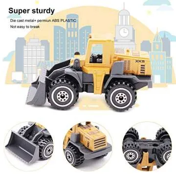 Childom 12 Pack Alloy Construction Vehicle Set for Kids