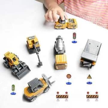 Childom 12 Pack Alloy Construction Vehicle Set for Kids