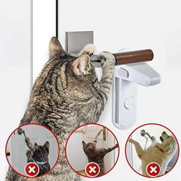 EUDEMON Childproof Door Lever Lock, Baby Safety Door Handle Lock, Easy to Install and Use Adhesive no Tools Need or Drill (White, 2 Pack)