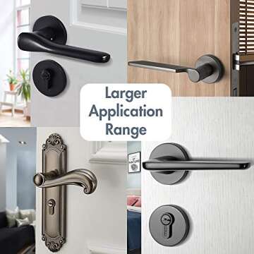 EUDEMON Childproof Door Lever Lock, Baby Safety Door Handle Lock, Easy to Install and Use Adhesive no Tools Need or Drill (White, 2 Pack)