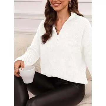 Stylish Dokotoo Quarter Zip Pullover Sweater for Women