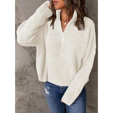 Stylish Dokotoo Quarter Zip Pullover Sweater for Women