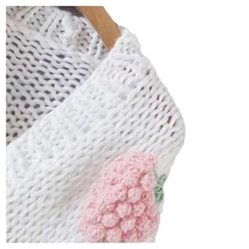 Women's Kawaii Strawberry Embroidered Knit Cardigan