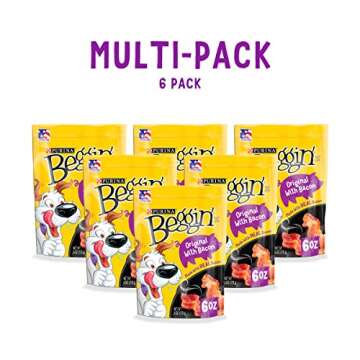 Purina Beggin' Strips Dog Treats with Real Bacon Flavor - Pack of 6