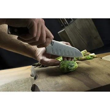 Shun Kanso 5.5" Hollow Ground Santoku Knife, Handcrafted Japanese All Purpose Knife, AUS10A Stainless Steel Blade, Tagayasan Handle, Versatile Japanese Cutting Tool for Professional and Home Chefs