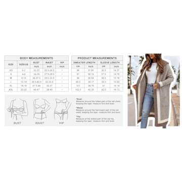 chouyatou Women's Color Block Vertical Striped Open Front Oversized Hooded Long Cardigan Sweaters with Pockets (Medium, Rose Red)