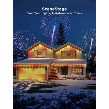 Govee Outdoor Lights Set, Includes 100ft Permanent Outdoor Lights 2, 4.9×6.6ft Curtain Lights, 96ft Outdoor String Lights, IP65 Waterproof, Outdoor Decorations for Holiday, Party