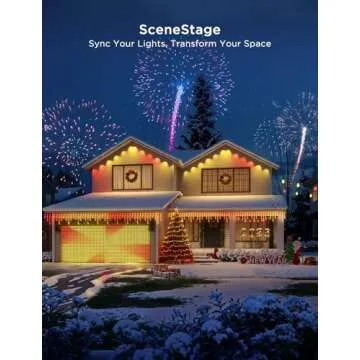 Govee Outdoor Lights Set, Includes 100ft Permanent Outdoor Lights 2, 4.9×6.6ft Curtain Lights, 96ft Outdoor String Lights, IP65 Waterproof, Outdoor Decorations for Holiday, Party