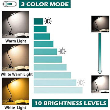 Foneso LED Desk Lamp 3 Colors 10 Brightness USB Powered