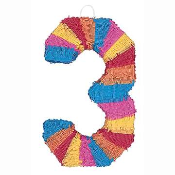 Bright Number 3 Pinata for Memorable Celebrations