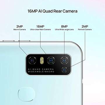 DOOGEE N30 Unlocked Cell Phones(4GB+128GB) 6.55" FHD+Perforated Screen, 4500mAh High Capacity Battery Smartphone with 16MP AI Quad Camera, Android 10 and Dual 4G Volte(Misty White)