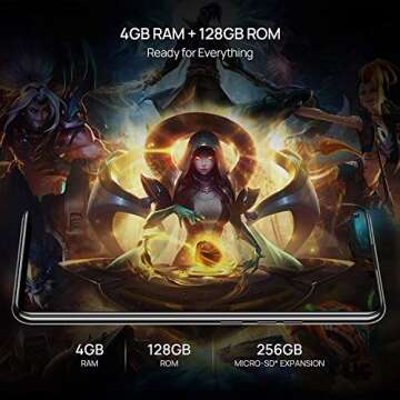 DOOGEE N30 Unlocked Cell Phones(4GB+128GB) 6.55" FHD+Perforated Screen, 4500mAh High Capacity Battery Smartphone with 16MP AI Quad Camera, Android 10 and Dual 4G Volte(Misty White)