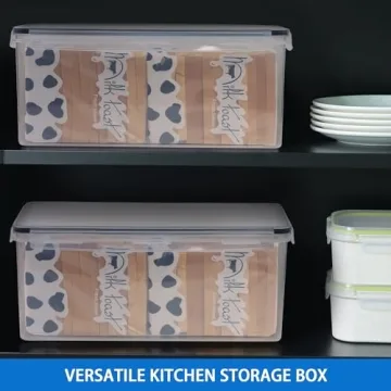 Tiawudi 2 Pack Airtight Bread Storage Box for Freshness