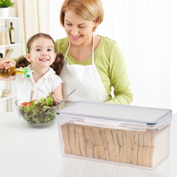 Tiawudi 2 Pack Airtight Bread Storage Box for Freshness