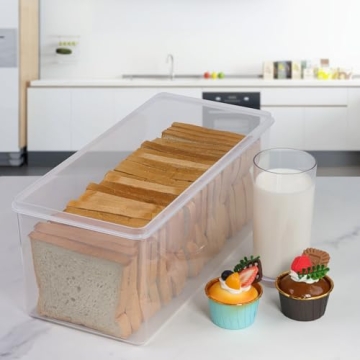 Tiawudi 2 Pack Airtight Bread Storage Box for Freshness