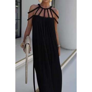 Women's Sexy Spaghetti Strap Backless Maxi Dress Summer Bodycon Cocktail Party Formal Halter Long Dr...