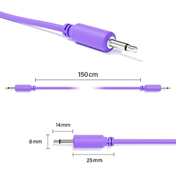 ExcelValley - 5-Pack Mono Modular Patch Cables - TS 3.5mm 1/8" Eurorack Synthesizer [Purple | 20 cm ...