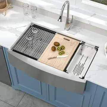 GhomeG 33-inch Farmhouse Kitchen Sink for Efficient Cooking