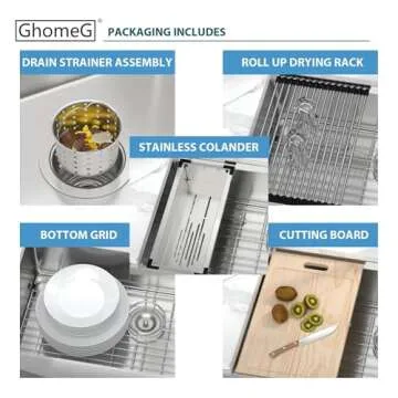 GhomeG 33-inch Farmhouse Kitchen Sink for Efficient Cooking