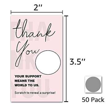 LONLONBANG 50 Gift Certificate Scratch Off Cards – Perfect for Business Promotions