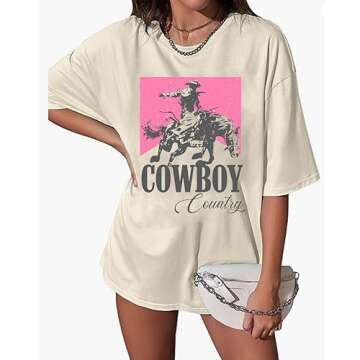 Cowboy Country Oversized Shirt for Women - Loose Tee