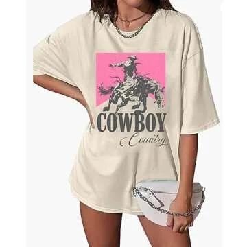 Cowboy Country Oversized Shirt for Women - Loose Tee