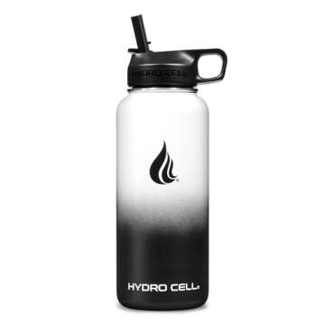 HYDRO CELL Stainless Steel Insulated Water Bottle with Straw - Versatile Metal Vacuum Flask for Hot ...