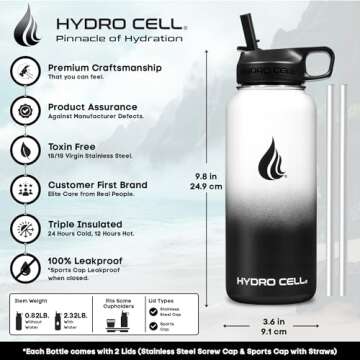 Hydro Cell Insulated Water Bottle - Perfect for Hot & Cold Drinks