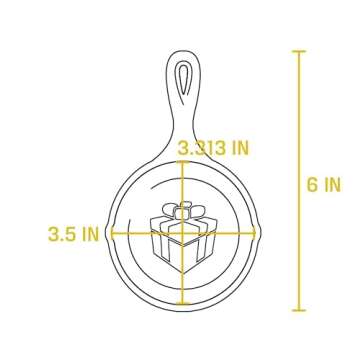 Lodge 3.5 Inch Cast Iron Pre-Seasoned Skillet – Signature Teardrop Handle - Use in the Oven, on the Stove, on the Grill, or Over a Campfire - Black