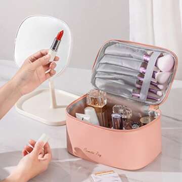 KITENROM Portable Makeup Bag for Women - Durable & Cute