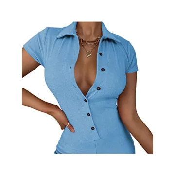 LYANER Women's Short Sleeve Romper for Summer Style