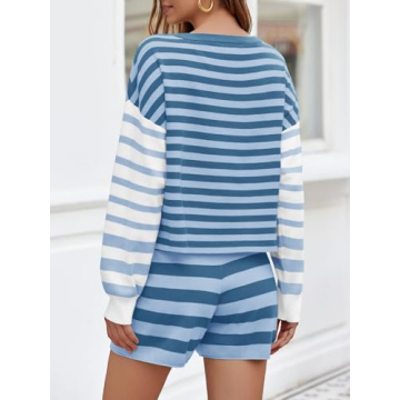 Stylish Tankaneo Womens Striped Sweater Set for Any Occasion