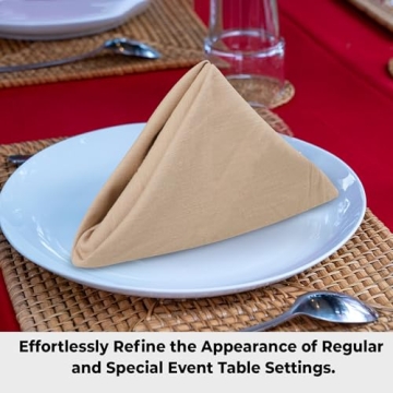 Urban Villa 20 x 20 Taupe Cotton Dinner Napkins Set of 12