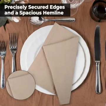 Urban Villa 20 x 20 Taupe Cotton Dinner Napkins Set of 12