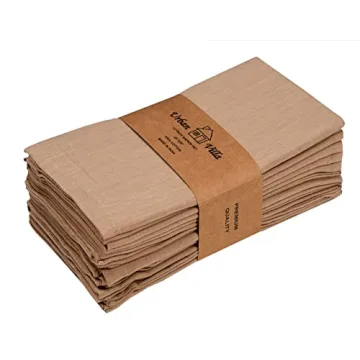 Urban Villa 20 x 20 Taupe Cotton Dinner Napkins Set of 12