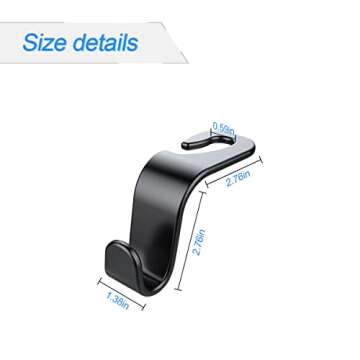 Car Back Seat Headrest Hooks, 4 Pack - Stylish Organizers for Your Vehicle