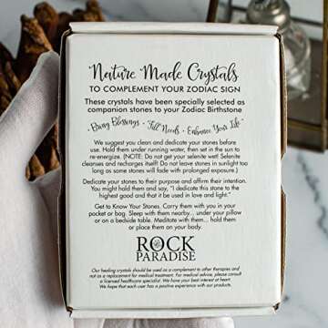 Rock Paradise Horoscope Stone Box Set - Aries Zodiac Sign – Healing Crystals Birthstone Charms – Astrology Crystal Healing Horoscope Gift