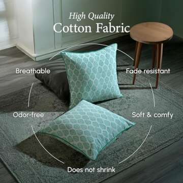 Elegant CPC Cotton Throw Pillow Covers Set of 2