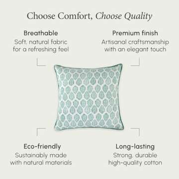 Elegant CPC Cotton Throw Pillow Covers Set of 2