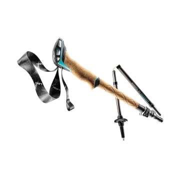 LEKI Cressida FX Carbon Collapsible Lightweight Walking Poles for Trekking & Hiking - Brown-Lightblue-Metallic - 100-120 cm