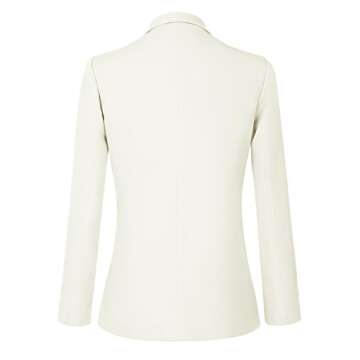 Urban CoCo Women's Office Blazer Jacket Open Front Womens Blazers for Work Professional (2XL, White)