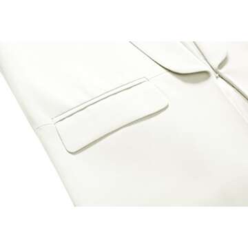 Urban CoCo Women's Office Blazer Jacket Open Front Womens Blazers for Work Professional (2XL, White)