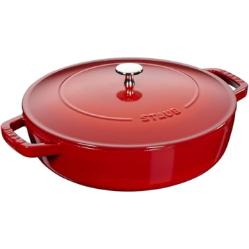 STAUB Cast Iron Sauté Pan with Chistera Lid 28 cm